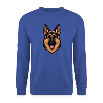 Deutscher Schäferhund german shepherd Geschenk - Unisex Pullover - Royalblau - Vorne - Alina (178cm) & Michal (187cm)