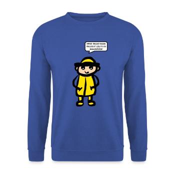 Strichmännchen Wetter Regen Auswandern - Unisex Pullover - Royalblau - Vorne - Alina (178cm) & Michal (187cm)
