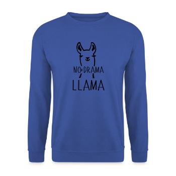 No Drama Llama Witzig Tier Kamel Geschenk Idee - Unisex Pullover - Royalblau - Vorne - Alina (178cm) & Michal (187cm)
