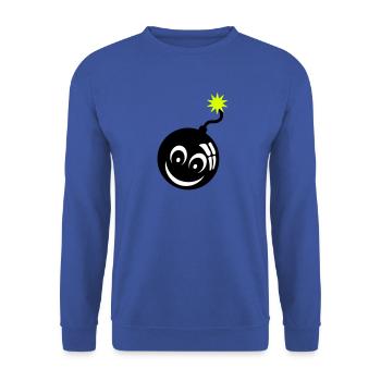 smiley Bombe Bombe Docht 907 - Unisex Pullover - Royalblau - Vorne - Alina (178cm) & Michal (187cm)