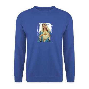 Holly Mary Maria Madonna Mariana Vierge Marie - Sweat-shirt Unisexe - bleu royal - Devant - Alina (178cm) & Michal (187cm)