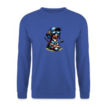 Teckel Golfeur Terrain de Golf Chiens Propriétaires - Sweat-shirt Unisexe - bleu royal - Devant - Alina (178cm) & Michal (187cm)