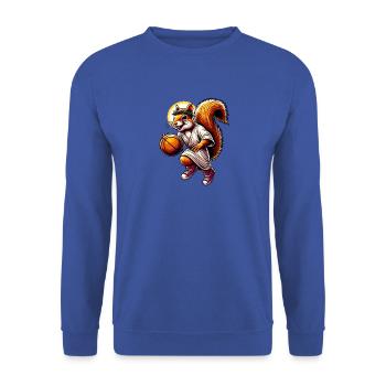 Basket-ball, Sports, Écureuil, Noix, Amoureux des animaux - Sweat-shirt Unisexe - bleu royal - Devant - Alina (178cm) & Michal (187cm)