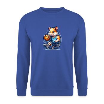 Hamster de basket-ball cool pour les fans de sport - Sweat-shirt Unisexe - bleu royal - Devant - Alina (178cm) & Michal (187cm)