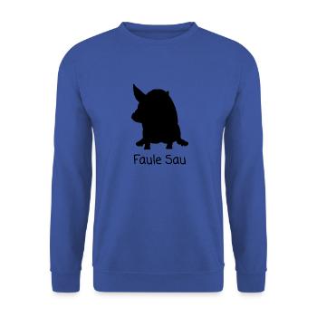 Lazy pig - Unisex Sweatshirt - royal blue - Front - Alina (178cm) & Michal (187cm)