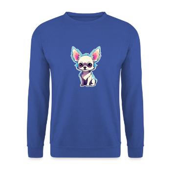 Chihuahua Dog Drawing - Unisex Sweatshirt - royal blue - Front - Alina (178cm) & Michal (187cm)