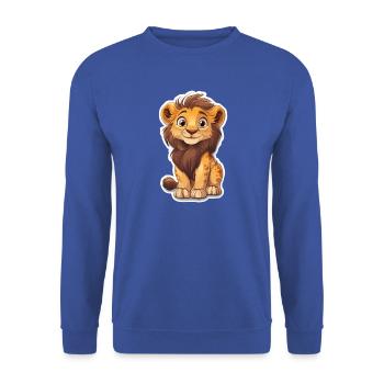 Löwe - Unisex Pullover - Royalblau - Vorne - Alina (178cm) & Michal (187cm)