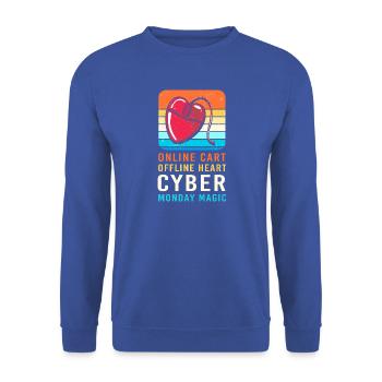 Cyber Monday Kaufrausch - Unisex Pullover - Royalblau - Vorne - Alina (178cm) & Michal (187cm)