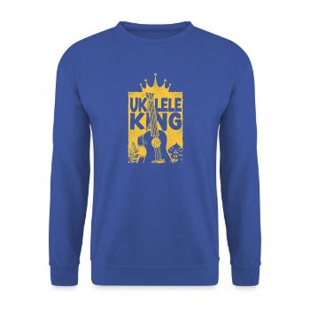 Hawaiian Ukulele Uke King Ukulele - Unisex Pullover - Royalblau - Vorne - Alina (178cm) & Michal (187cm)