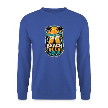Beach Beer Crew Shirt - Unisex Pullover - Royalblau - Vorne - Alina (178cm) & Michal (187cm)