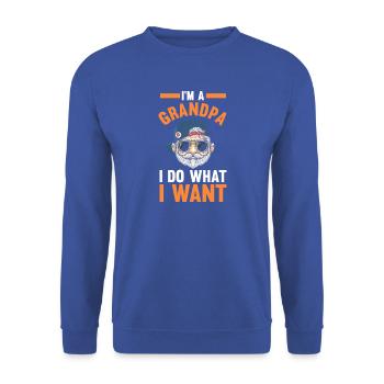 Grandfather Papaw Pop Gramps Granddad Grandpa - Unisex Pullover - Royalblau - Vorne - Alina (178cm) & Michal (187cm)