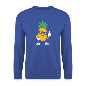 Sunny Pineapple Sonnenbrille Einstellung - Unisex Pullover - Royalblau - Vorne - Alina (178cm) & Michal (187cm)