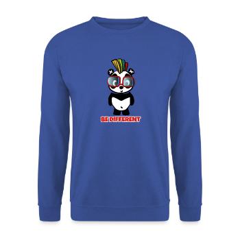 Be Different - Crazy Pandabear - Unisex Sweatshirt - royal blue - Front - Alina (178cm) & Michal (187cm)