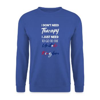 UK Gift Idea Funny Saying United Kingdom - Unisex Sweatshirt - royal blue - Front - Alina (178cm) & Michal (187cm)