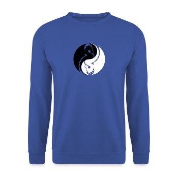 Drache - Unisex Pullover - Royalblau - Vorne - Alina (178cm) & Michal (187cm)