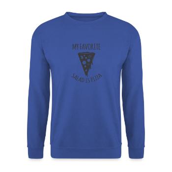 My Favorite salad is pizza - Unisex Pullover - Royalblau - Vorne - Alina (178cm) & Michal (187cm)