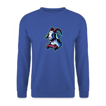 Gambling Goat with Gamepad Gamer - Unisex Sweatshirt - royal blue - Front - Alina (178cm) & Michal (187cm)