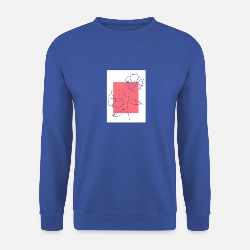 LinienBlumen7 - Unisex Pullover - Royalblau