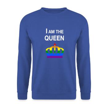 Iam The Queen - Sweat-shirt Unisexe - bleu royal - Devant - Alina (178cm) & Michal (187cm)