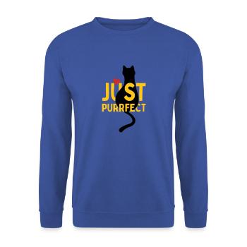 Pfotschafter Design: Just Purrfect chat avec cœur - Sweat-shirt Unisexe - bleu royal - Devant - Alina (178cm) & Michal (187cm)
