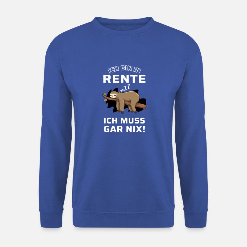 Rente Ruhestand Rentner Geschenk Faultier - Unisex Pullover - Royalblau