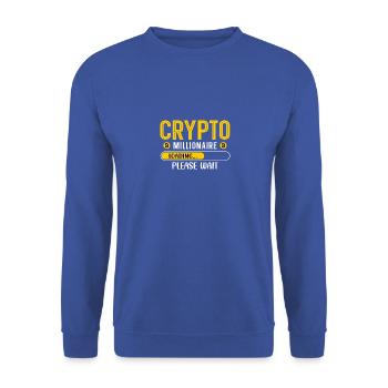 Crypto Millioniare - Soon - Unisex Pullover - Royalblau - Vorne - Alina (178cm) & Michal (187cm)