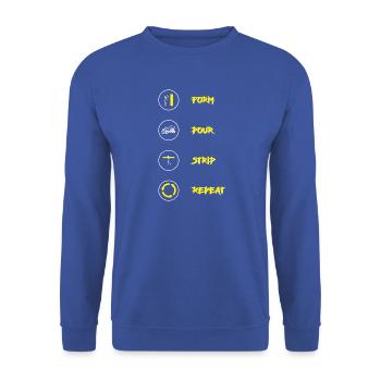 Beton Betonfertiger Betonmischer - Unisex Pullover - Royalblau - Vorne - Alina (178cm) & Michal (187cm)