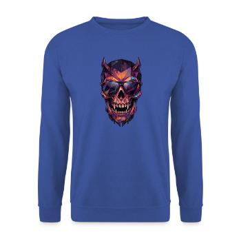 Poly Art Halloween Vampir - Unisex Pullover - Royalblau - Vorne - Alina (178cm) & Michal (187cm)