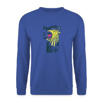 Panic Panic Monster Gift Idée de cadeau - Sweat-shirt Unisexe - bleu royal - Devant - Alina (178cm) & Michal (187cm)