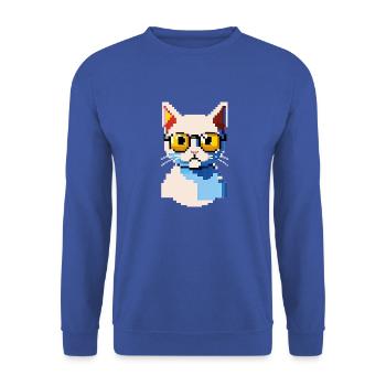 Pix le chat - Sweat-shirt Unisexe - bleu royal - Devant - Alina (178cm) & Michal (187cm)