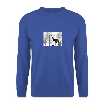 oh my deer - Unisex Pullover - Royalblau - Vorne - Alina (178cm) & Michal (187cm)