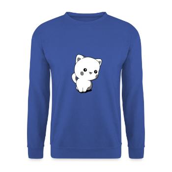 Chaton chibi kawaii - Sweat-shirt Unisexe - bleu royal - Devant - Alina (178cm) & Michal (187cm)