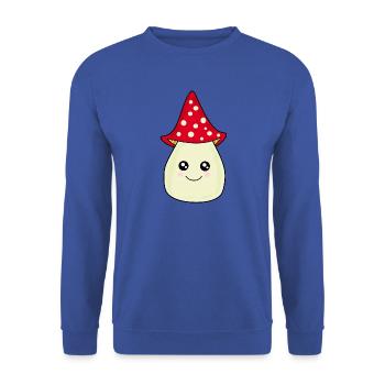 Kawaii Pilz Kawaii Chibi Kawaii Manga - Unisex Pullover - Royalblau - Vorne - Alina (178cm) & Michal (187cm)