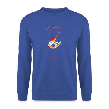 Garnelen und französisches Baguette - Unisex Pullover - Royalblau - Vorne - Alina (178cm) & Michal (187cm)