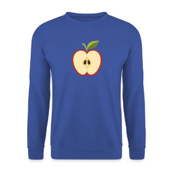 Geteilter Apfel mit Kernen - Unisex Pullover - Royalblau - Vorne - Alina (178cm) & Michal (187cm)