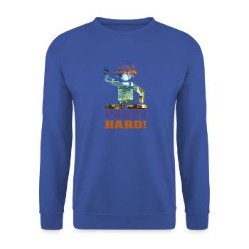 Party Hard! - Unisex Pullover - Royalblau - Vorne - Alina (178cm) & Michal (187cm)