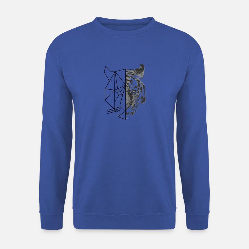 Geometrisches Tiger Design - Unisex Pullover - Royalblau