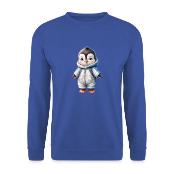 Hiver Mignon Pingouin Retour à l’école - Sweat-shirt Unisexe - bleu royal - Devant - Alina (178cm) & Michal (187cm)