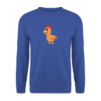 Huhn / Chicken - Unisex Pullover - Royalblau - Vorne - Alina (178cm) & Michal (187cm)