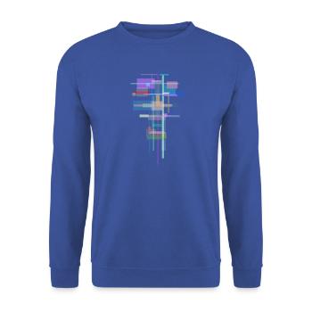 Muster Abstrakt - Space Architektur - Unisex Pullover - Royalblau - Vorne - Alina (178cm) & Michal (187cm)