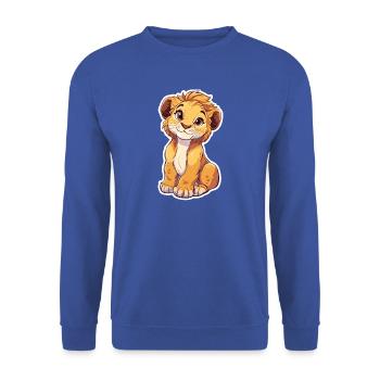 Löwe - Unisex Pullover - Royalblau - Vorne - Alina (178cm) & Michal (187cm)