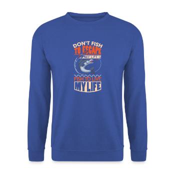 Angler Fischer Angeln Sportfischer - Unisex Pullover - Royalblau - Vorne - Alina (178cm) & Michal (187cm)