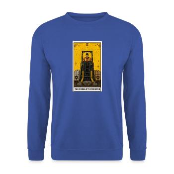 Staplerfahrer | Logistik Tarot - Unisex Pullover - Royalblau - Vorne - Alina (178cm) & Michal (187cm)