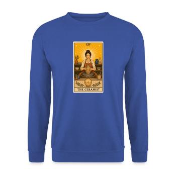 Keramikerin | Töpfern Kunst Tarot - Unisex Pullover - Royalblau - Vorne - Alina (178cm) & Michal (187cm)