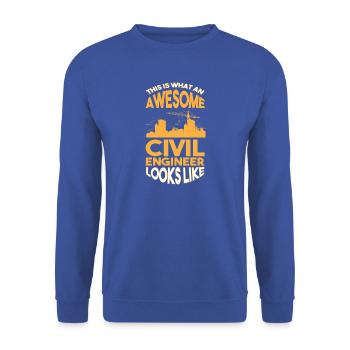 Bau Ingenieur Baustelle Bauarbeiter - Unisex Pullover - Royalblau - Vorne - Alina (178cm) & Michal (187cm)