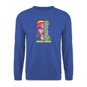 Sternzeichen Zwilling - Unisex Pullover - Royalblau - Vorne - Alina (178cm) & Michal (187cm)
