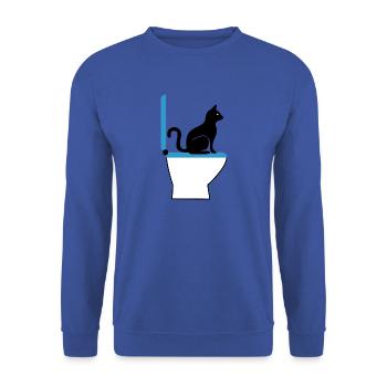 Katzenklo Blau - Geschenk für Katzenfreunde - Unisex Pullover - Royalblau - Vorne - Alina (178cm) & Michal (187cm)