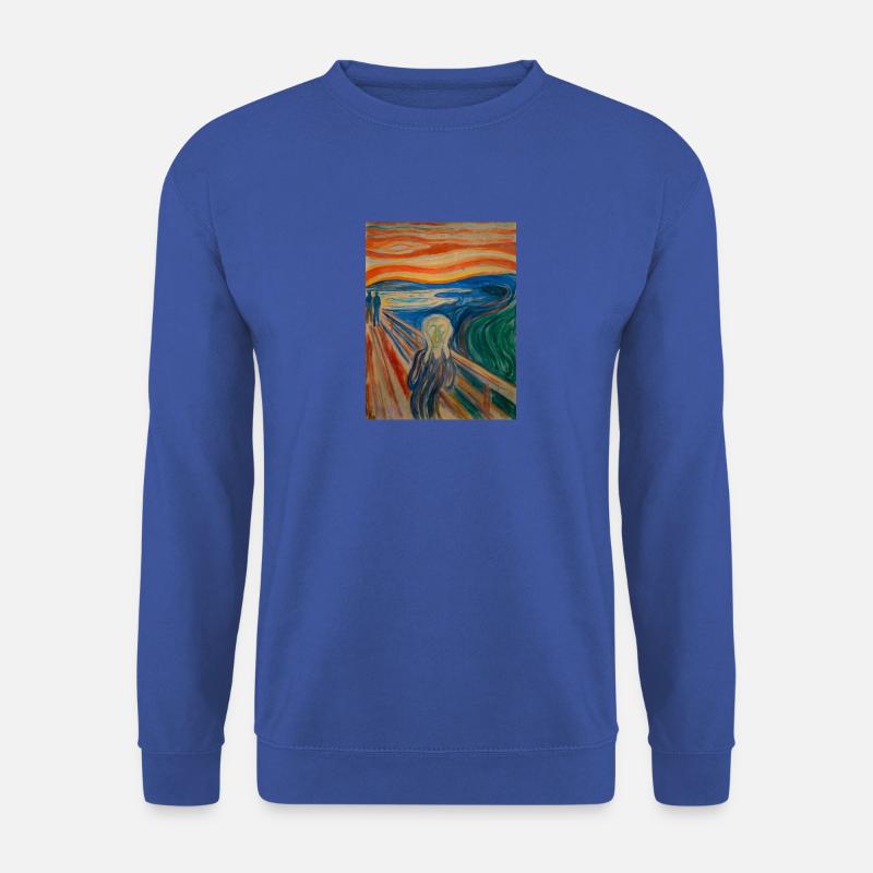 Edvard Munch: Der Schrei.1893 - Unisex Pullover - Royalblau