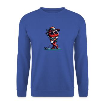 Fun golf tomato swings with style - Unisex Sweatshirt - royal blue - Front - Alina (178cm) & Michal (187cm)