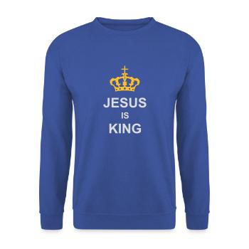 Citation de Jésus est roi - Sweat-shirt Unisexe - bleu royal - Devant - Alina (178cm) & Michal (187cm)